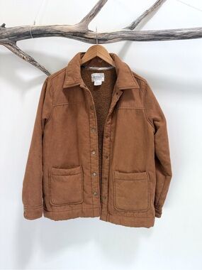 Boston Traders | Barn Chore Jacket Country Dutton Sherpa Lined Camel Brown Small